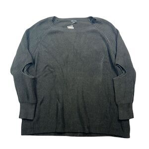 City Chic Solid Crewneck Sweater Womens XL 22 Plus Green Knit Elbow Cut-outs $85